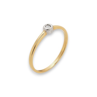 Pierścionek złoty Au585 z diamentem KJKR55Y 0.03ct