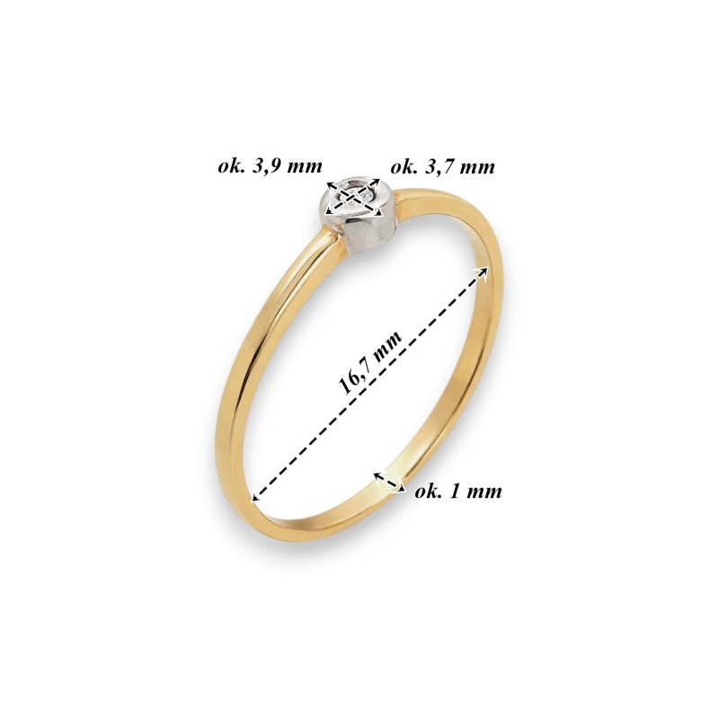 Pierścionek złoty Au585 z diamentem KJKR55Y 0.03ct