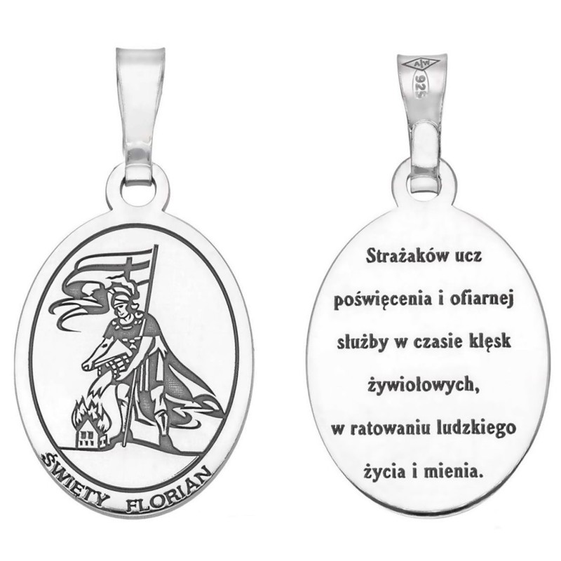 Medalik srebrny Ag 925 rodowany Św Florian MDC120R