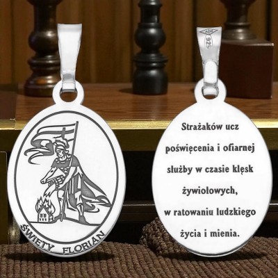 Medalik srebrny Ag 925 Św Florian MDC120RM