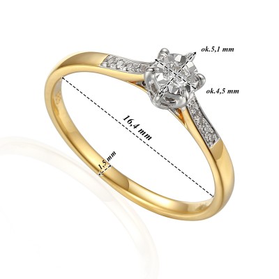 Pierścionek Au585 z diamentami 0,12ct R63572YW