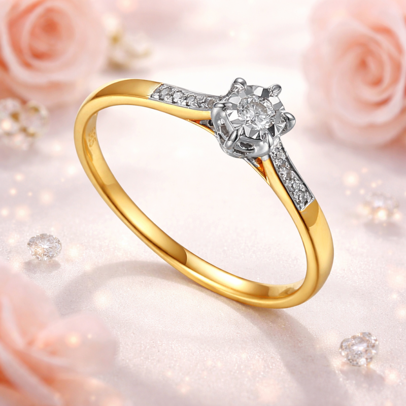 Pierścionek Au585 z diamentami 0,12ct R63572YW