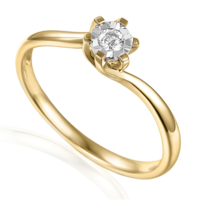 Złoty pierścionek Au 585 z diamentem R54800