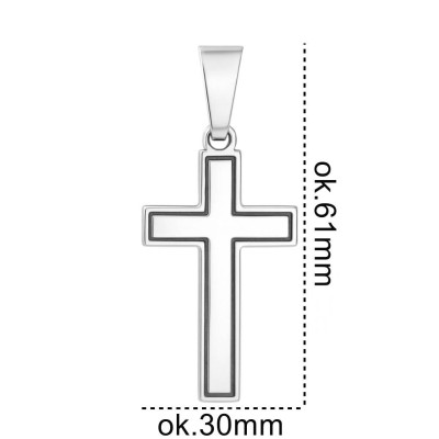 Krzyżyk srebrny Ag 925 rodowany KC002RL