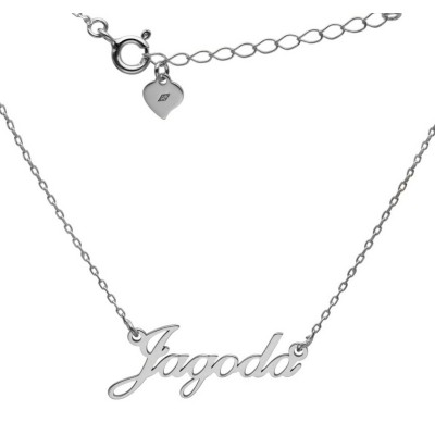 Naszyjnik srebrny Ag 925 rodowany imię Jagoda