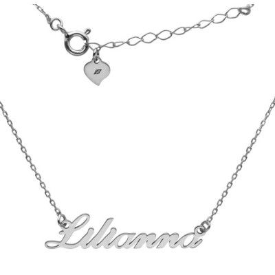 Naszyjnik srebrny Ag 925 rodowany imię Lilianna