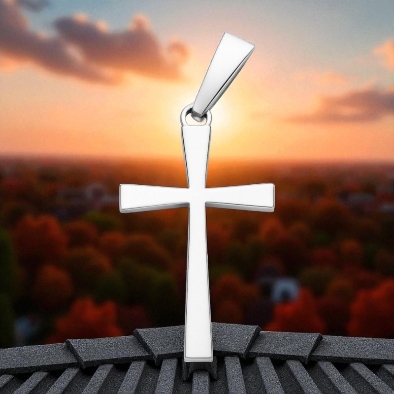 Krzyżyk srebrny Ag 925 rodowany KC004RL