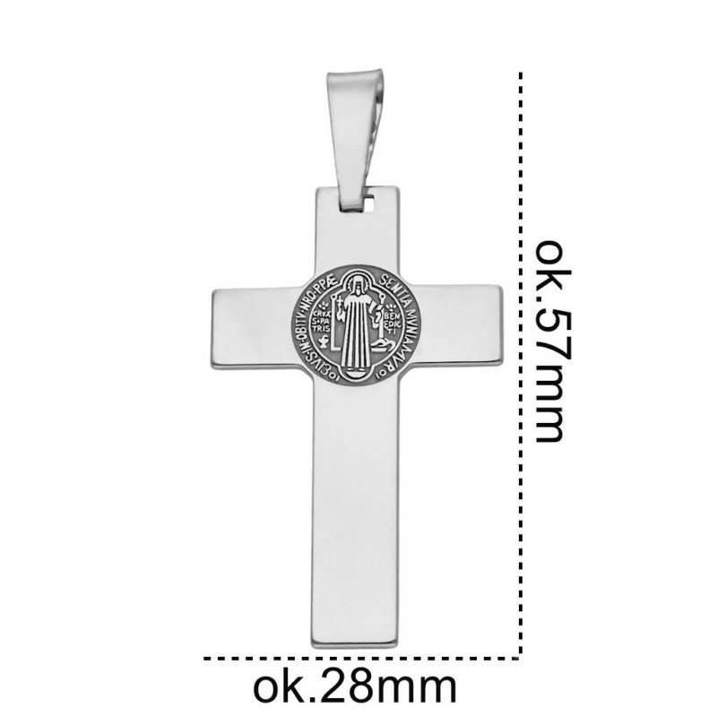 Krzyżyk srebrny Ag 925 świętego Benedykta KC031RM