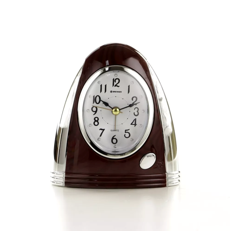 Budzik kwarcowy Brenner EZ-DARK WOOD
