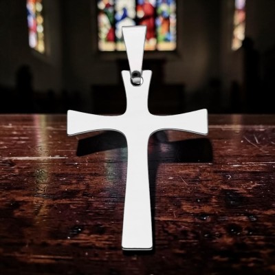 Krzyżyk srebrny Ag 925 rodowany KC025RM