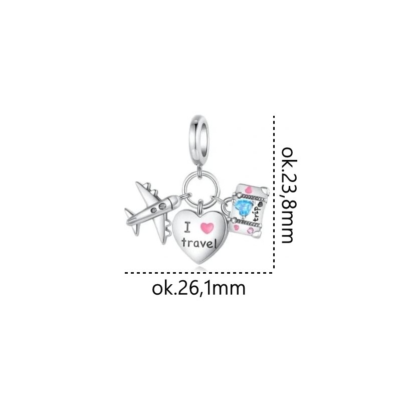 Charms zawieszka srebrna Ag925 podróże IM0090624CH