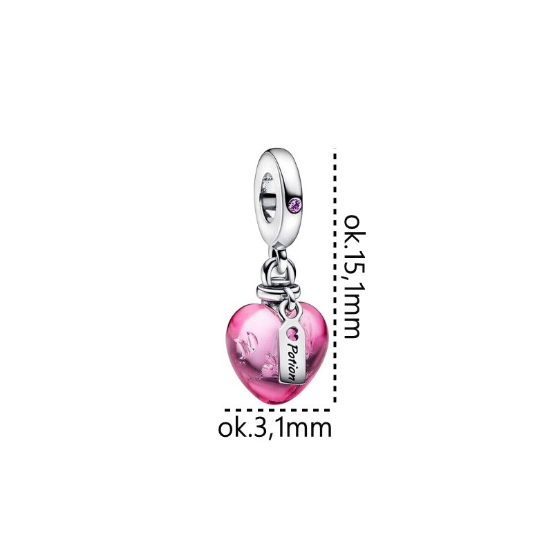 Charms srebrny Ag925 Serce z eliksirem IM0690424CH