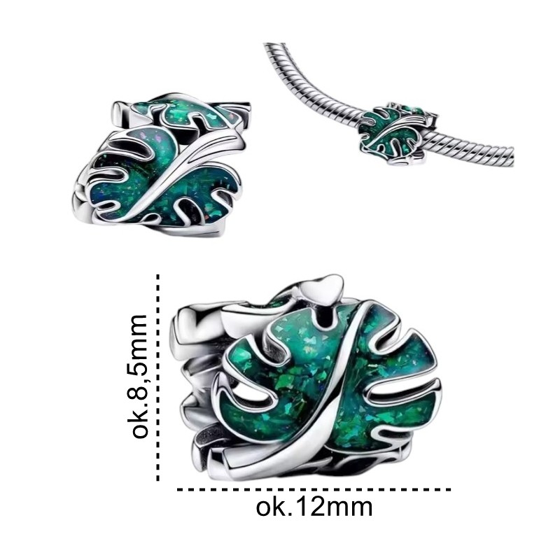 Charms srebrny Ag 925 liść monstery IM2460425CH