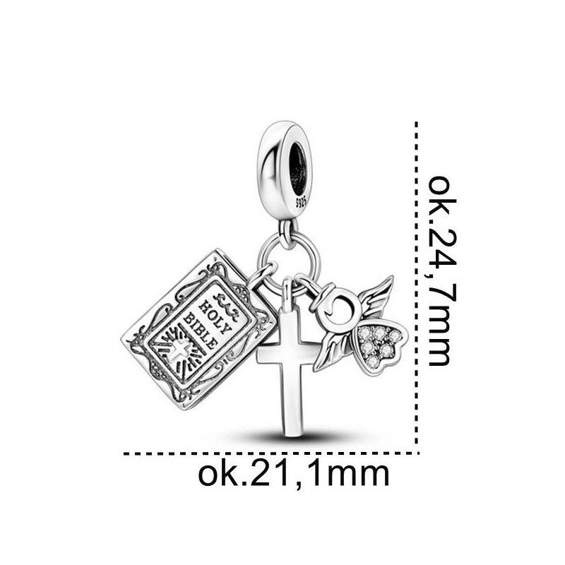 Charms Ag 925 Biblia krzyż aniołek IM0360424CH