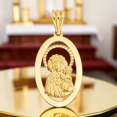 Medalik złoty Au 585 Matka Boska Częstochowska