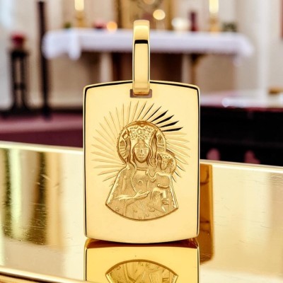 Medalik złoty Au 585 Matka Boska Częstochowska
