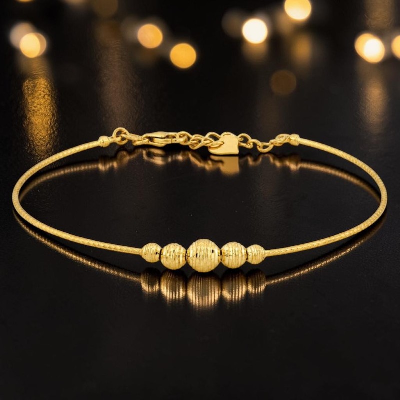 Bransoleta złota Au 585 diamentowane kuleczki