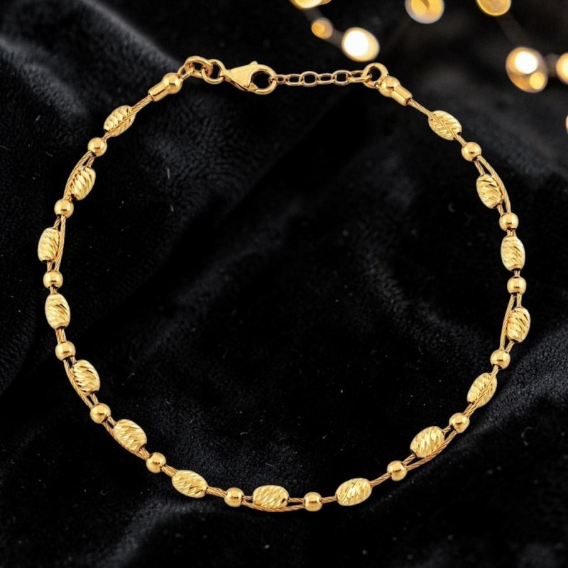 Bransoleta złota Au 585 diamentowane elementy