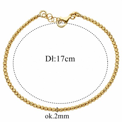 Bransoleta złota Au 585 diamentowane kuleczki