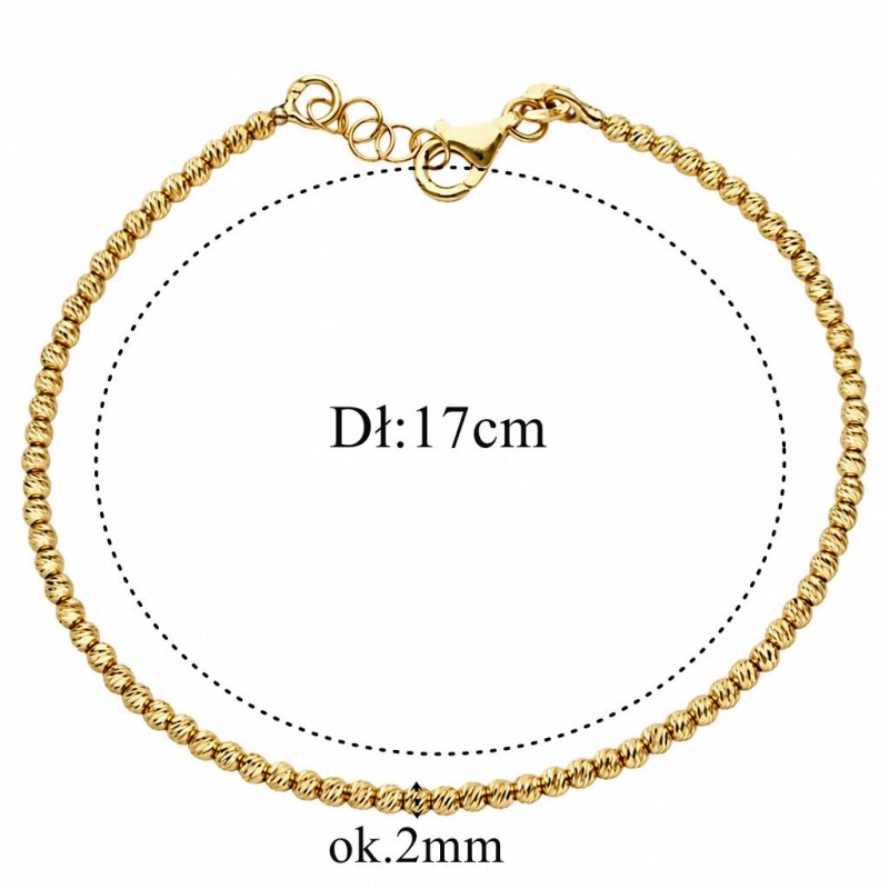 Bransoleta złota Au 585 diamentowane kuleczki