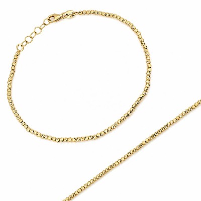 Bransoleta złota Au 585 diamentowane kulki