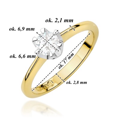 Pierścionek złoty Diament Laboratoryjny 0,70ct