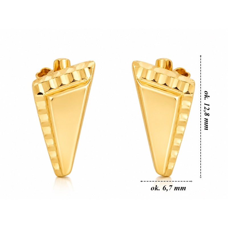 Kolczyki złote Au 585 geometryczne eleganckie