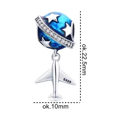 Charms srebrny Ag 925 planeta samolot IM0160525CH