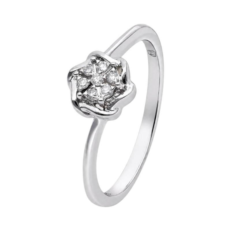 Pierścionek białe złoto Au 585 z diamentami 0,05ct