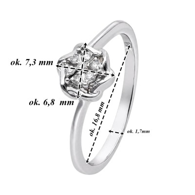 Pierścionek białe złoto Au 585 z diamentami 0,05ct