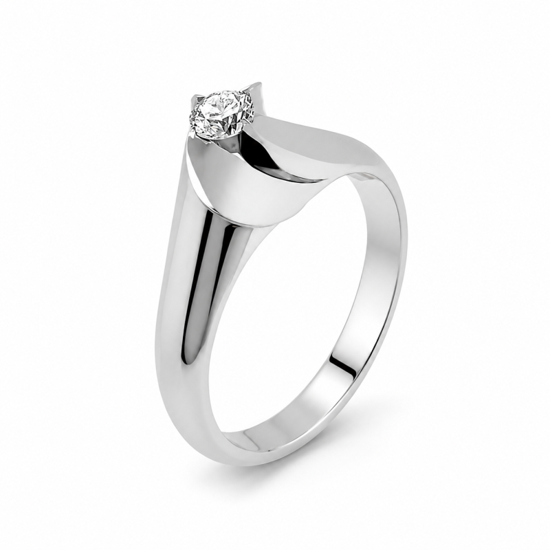 Pierścionek Au 585 z diamentem 0.18ct
