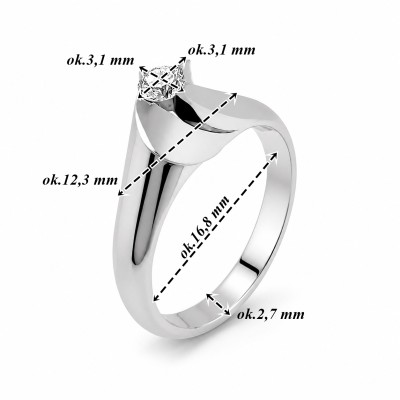 Pierścionek Au 585 z diamentem 0.18ct