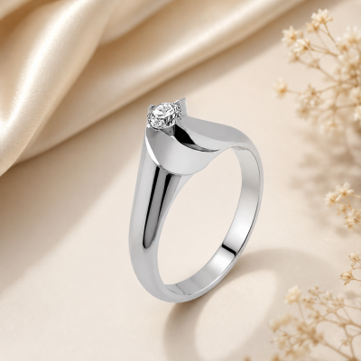 Pierścionek Au 585 z diamentem 0.18ct