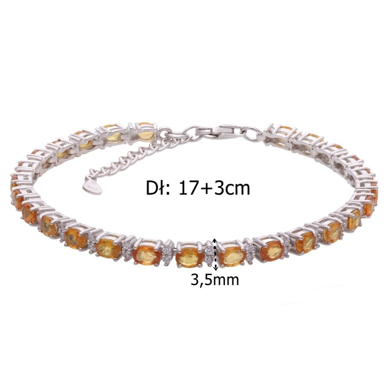 Bransoleta Ag 925 Orange Sapphire NA1581-B-OSA-WP