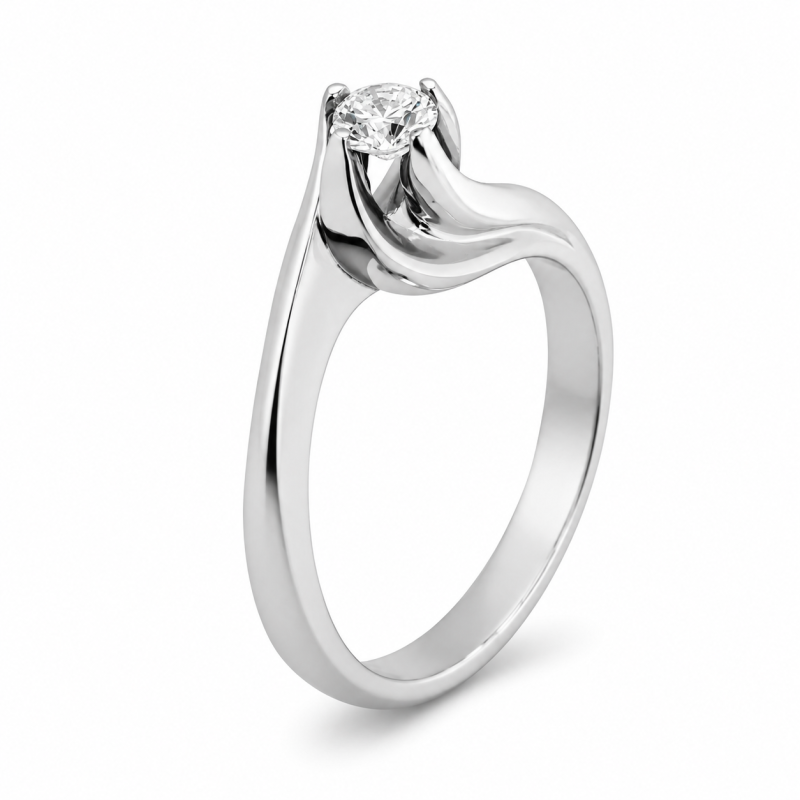 Pierścionek Au 585 z diamentem 0.19ct