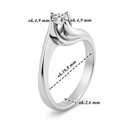 Pierścionek Au 585 z diamentem 0.19ct