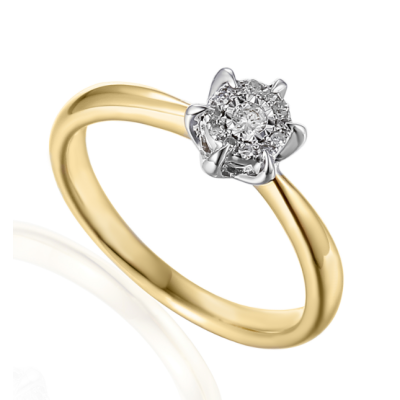 Pierścionek złoty Au 585 diamentami 0,08ct