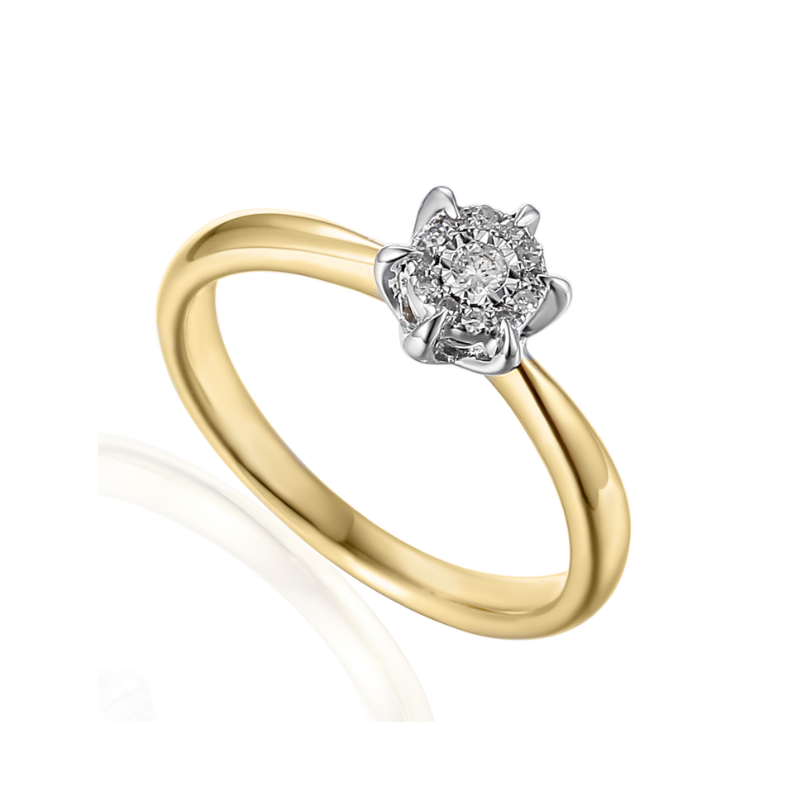 Pierścionek złoty Au 585 diamentami 0,08ct