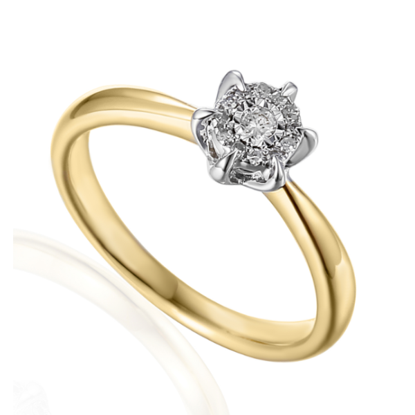 Pierścionek złoty Au 585 diamentami 0,08ct