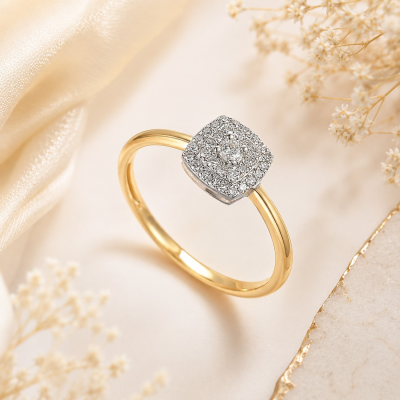 Pierścionek złoty Au 585 z diamentami 0,150ct