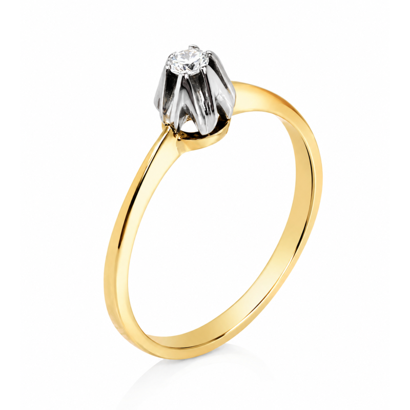 Pierścionek złoty Au 585 z diamentem 0.06ct