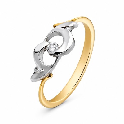 Pierścionek złoty Au 585 z diamentem 0.079ct
