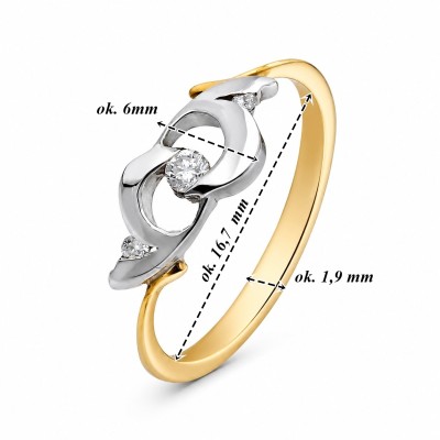 Pierścionek złoty Au 585 z diamentem 0.079ct