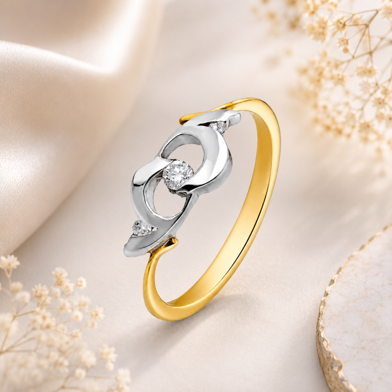 Pierścionek złoty Au 585 z diamentem 0.079ct