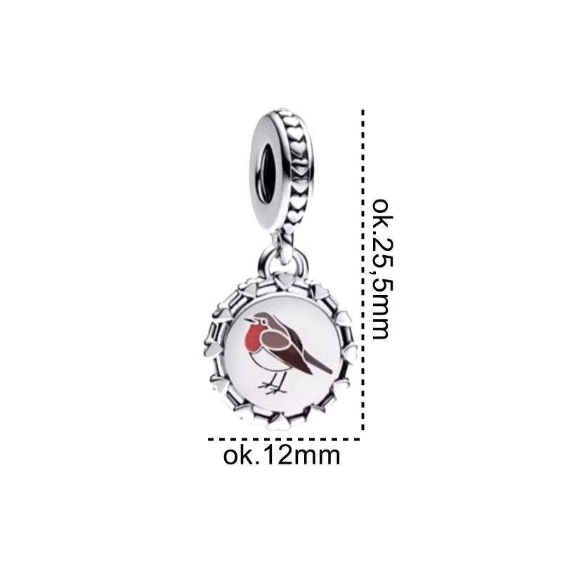 Charms zawieszka Ag 925 ptak rudzik IM2600425CH