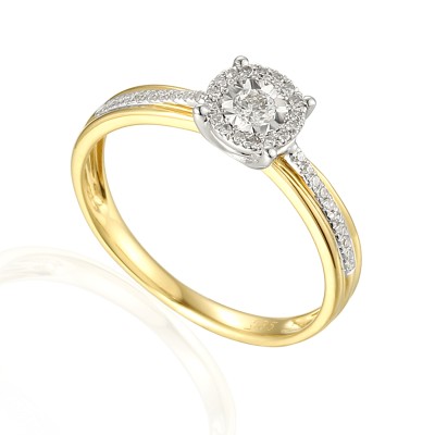 Pierścionek złoty Au 585 z diamentami 0,18ct