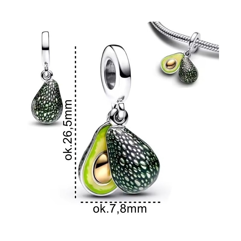 Charms zawieszka srebrna Ag925 Awokado IM2880425CH