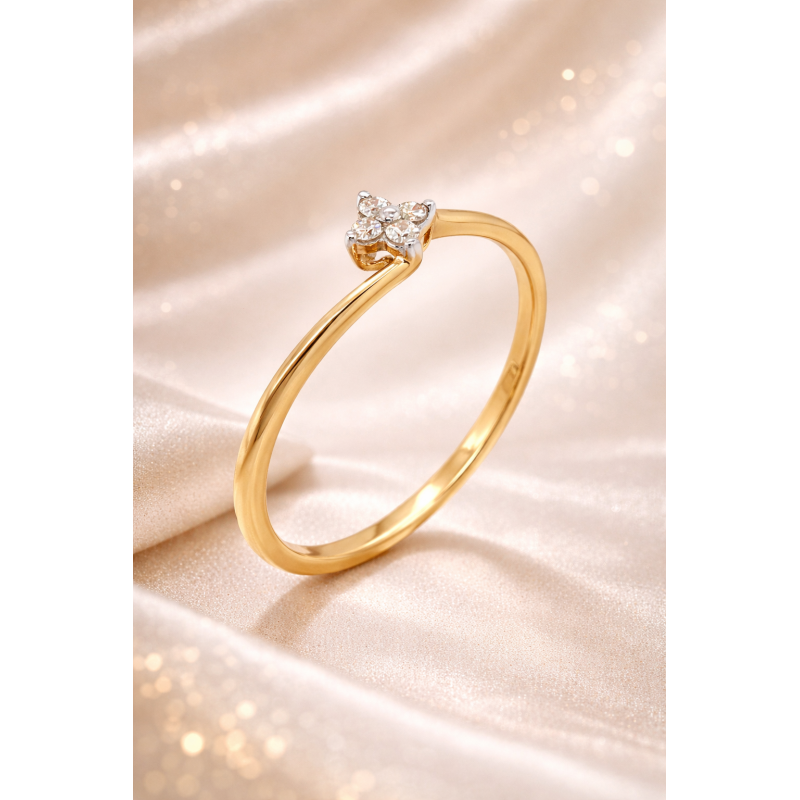 Pierścionek Au 585 z diamentami JKR2Y 0.06ct