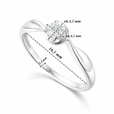 Pierścionek Au 585 z diamentem R38480W