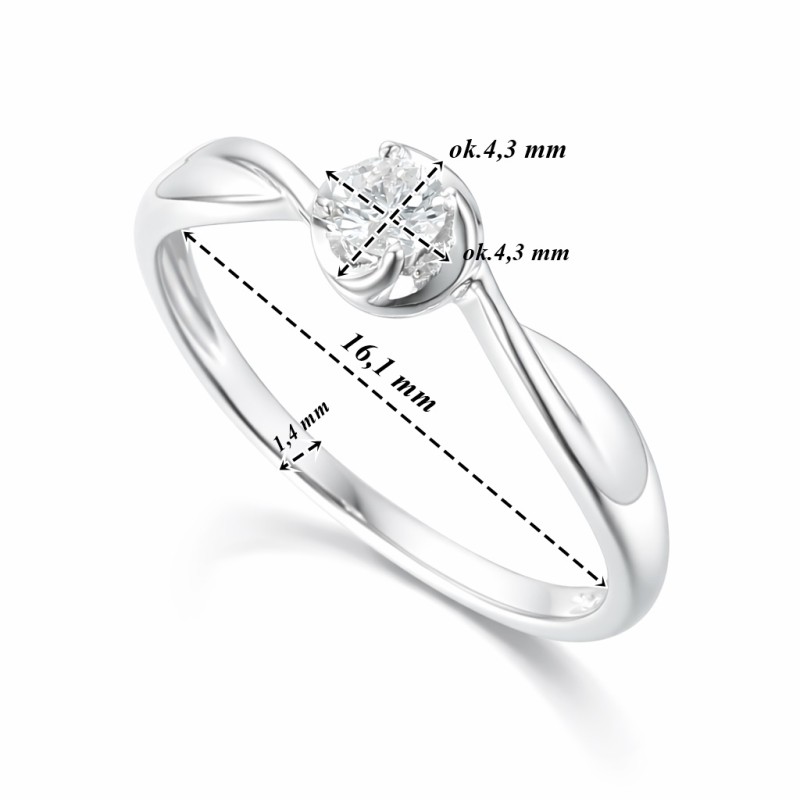 Pierścionek Au 585 z diamentem R38480W